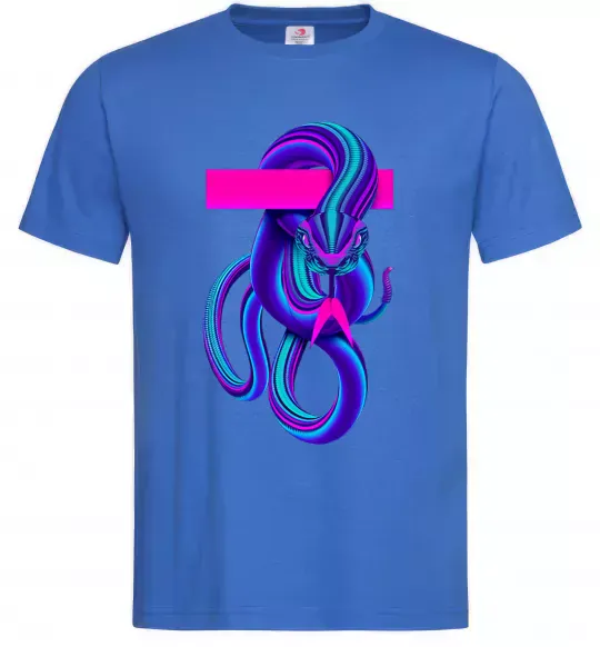 Мужская футболка Неоновий змій Ярко-синий фото
