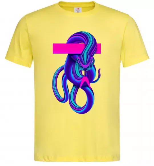 Мужская футболка Неоновий змій Лимонный фото