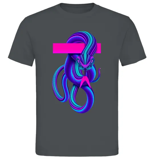 Мужская футболка Неоновий змій Графит фото