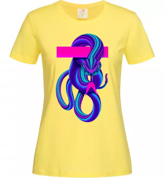 Жіноча футболка Неоновий змій Лимонний фото