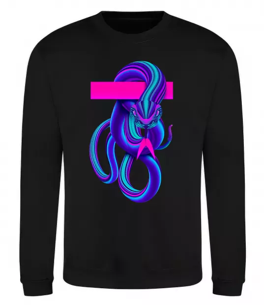 Свитшот Неоновий змій Черный фото