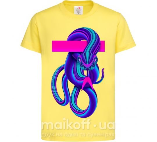 Детская футболка Неоновый змей Лимонный фото