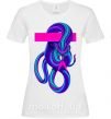 Женская футболка Неоновый змей Белый фото