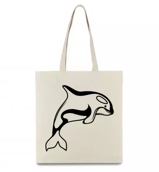 Эко-сумка Кит косатка Бежевый фото