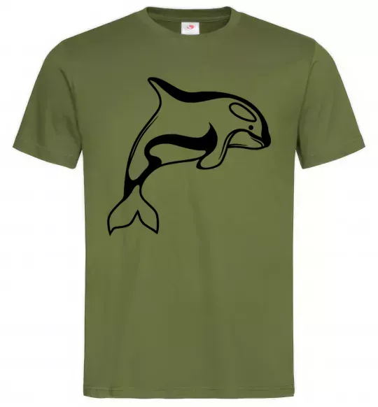 Мужская футболка Кит косатка Оливковый фото