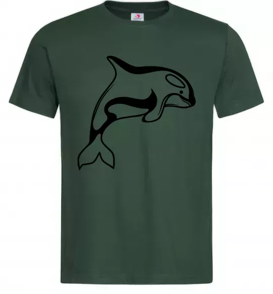 Мужская футболка Кит косатка Темно-зеленый фото