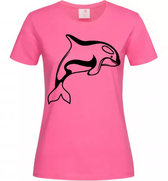 Жіноча футболка Кит косатка Яскраво-рожевий фото