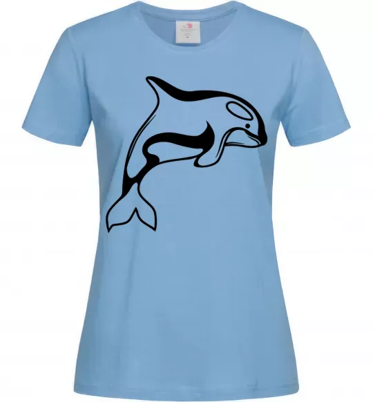 Жіноча футболка Кит косатка Блакитний фото