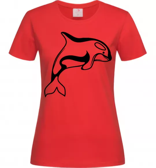 Жіноча футболка Кит косатка Червоний фото