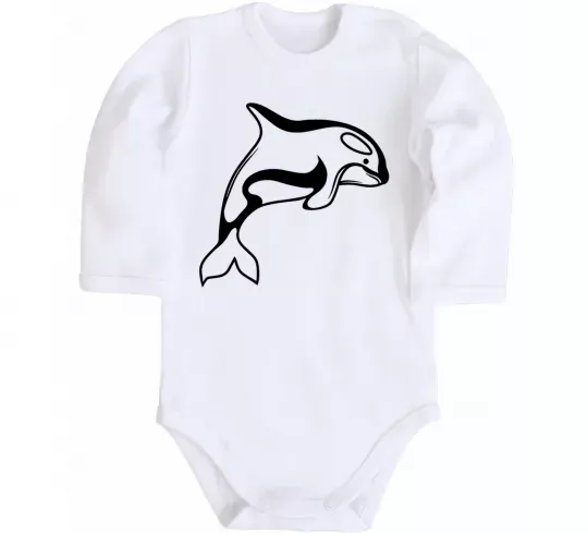 Детский боди Кит косатка Белый фото