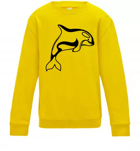 Детский Свитшот Кит косатка Солнечно желтый фото