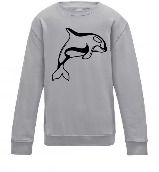 Детский Свитшот Кит косатка Серый меланж фото