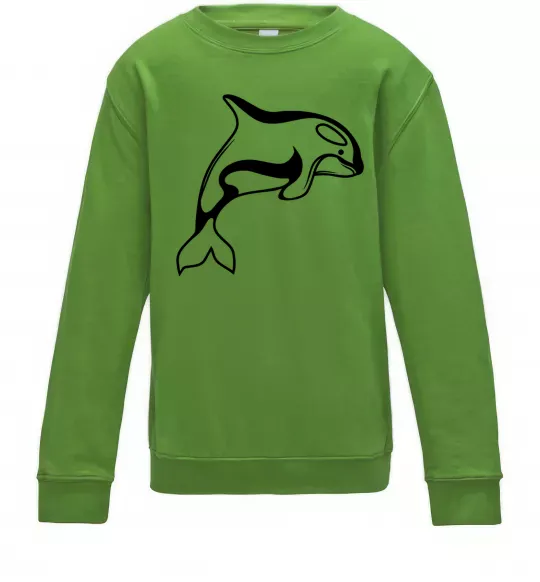 Детский Свитшот Кит косатка Лаймовый фото