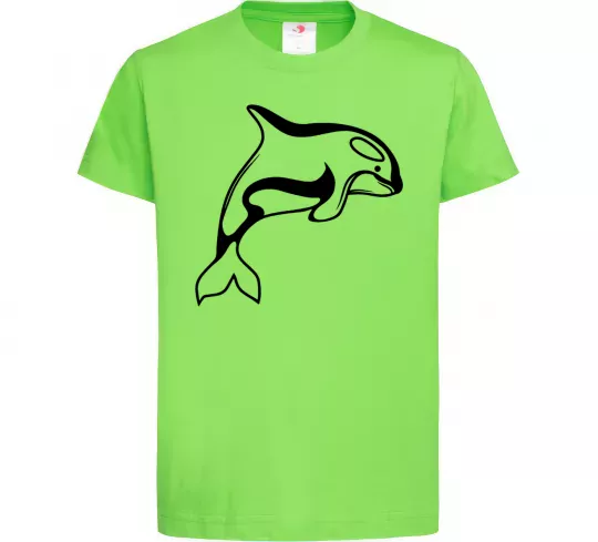 Детская футболка Кит косатка Лаймовый фото