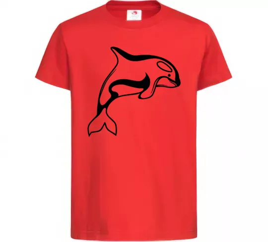 Детская футболка Кит косатка Красный фото