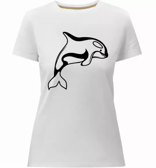 Жіноча преміум футболка Кит косатка Білий фото