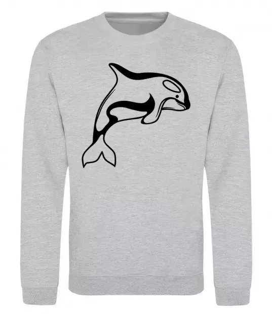 Свитшот Кит косатка Серый меланж фото