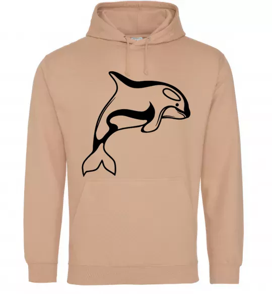 Мужская толстовка (худи) Кит косатка Песочный фото