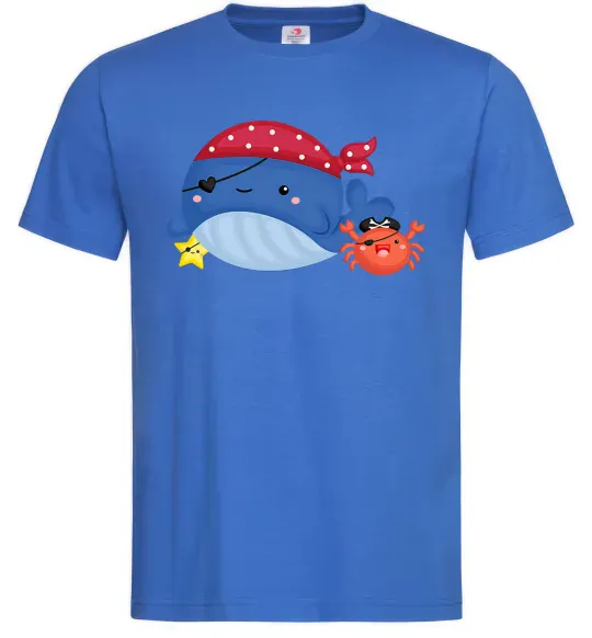 Чоловіча футболка Кит та краб пірати Яскраво-синій фото