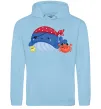 Чоловіча толстовка (худі) Кит та краб пірати Блакитний фото