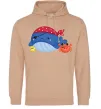 Жіноча толстовка (худі) Кит та краб пірати Пісочний фото