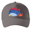 Кепка Кит та краб пірати Серый фото
