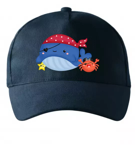 Кепка Кит та краб пірати Темно-синий фото