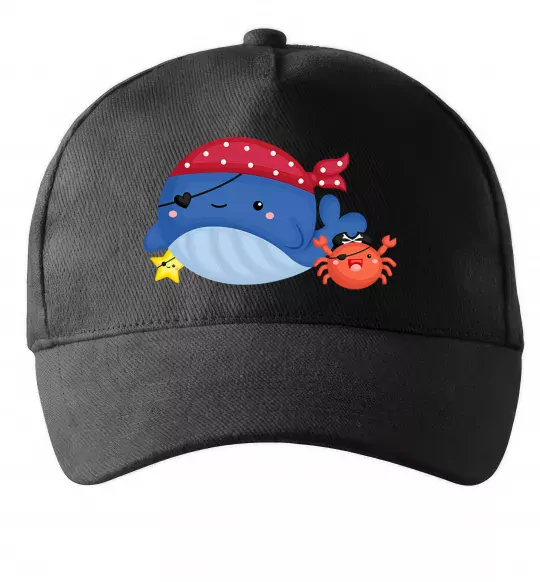 Кепка Кит та краб пірати Черный фото