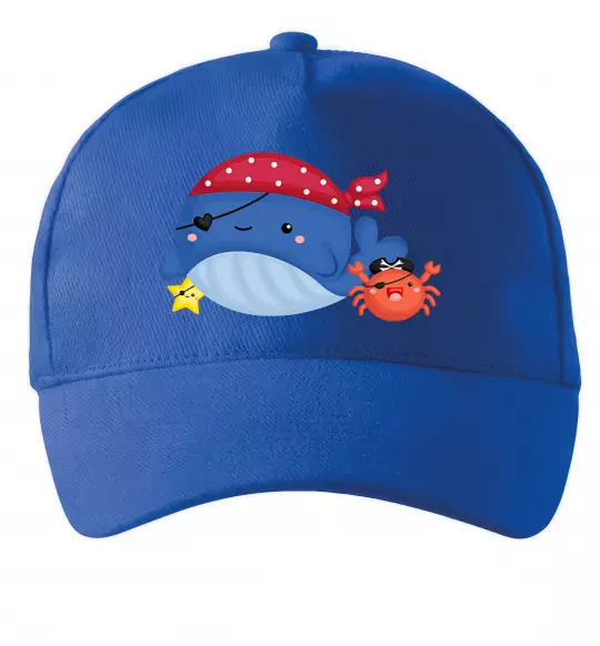 Кепка Кит та краб пірати Ярко-синий фото