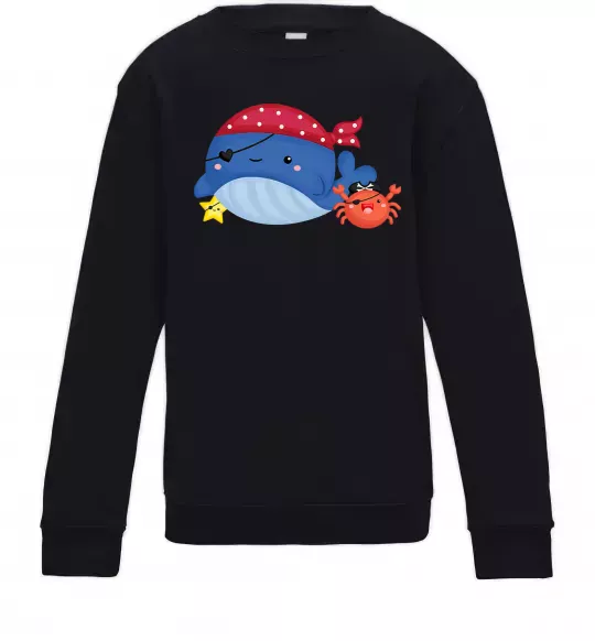 Дитячий світшот Кит та краб пірати Чорний фото