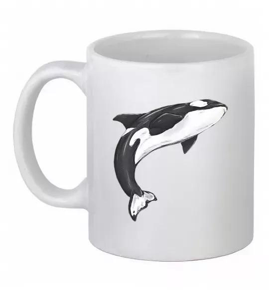 Чашка керамическая Косатка малюнок Белый фото