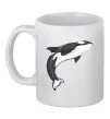 Чашка керамическая Косатка малюнок Белый фото