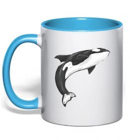 Чашка с цветной ручкой Косатка малюнок