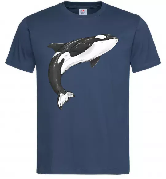 Мужская футболка Косатка малюнок Темно-синий фото