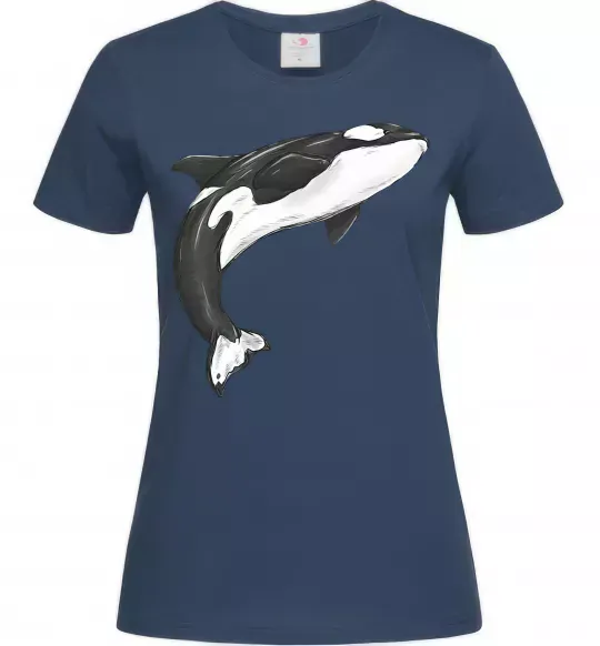 Женская футболка Косатка малюнок Темно-синий фото