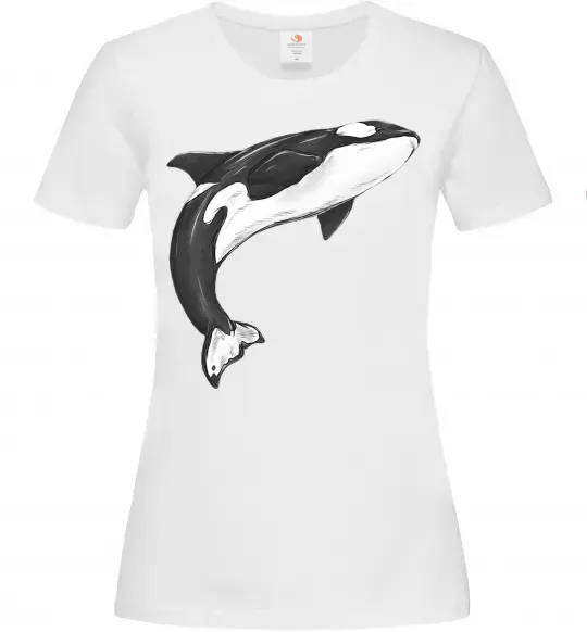 Женская футболка Косатка малюнок Белый фото