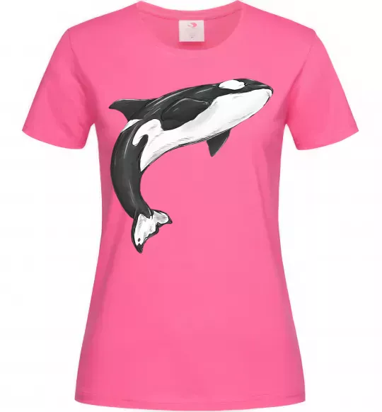 Женская футболка Косатка малюнок Ярко-розовый фото