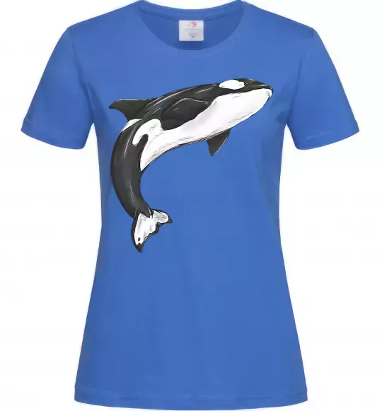 Женская футболка Косатка малюнок Ярко-синий фото