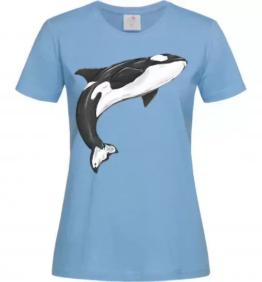 Женская футболка Косатка малюнок Голубой фото