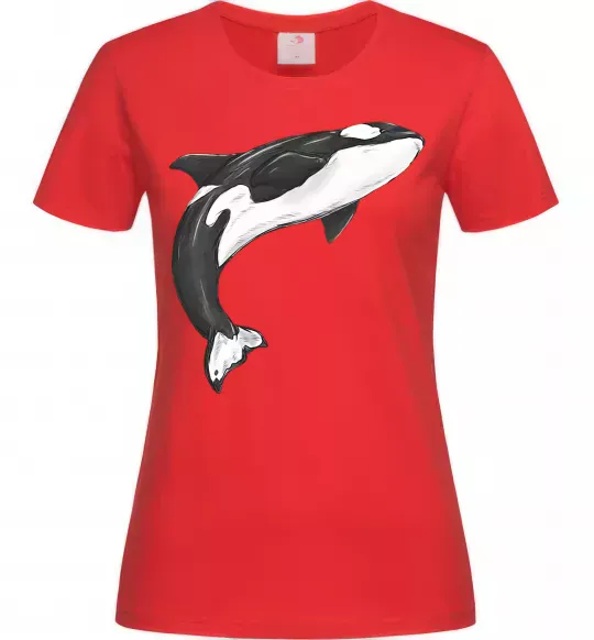 Женская футболка Косатка малюнок Красный фото