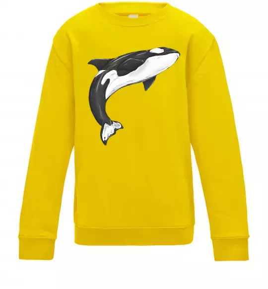 Детский Свитшот Косатка малюнок Солнечно желтый фото