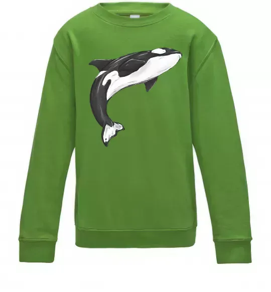 Детский Свитшот Косатка малюнок Лаймовый фото