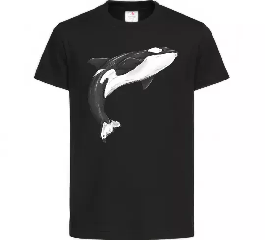 Детская футболка Косатка малюнок Черный фото