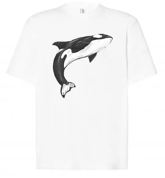 Футболка Оверсайз Косатка малюнок Белый фото