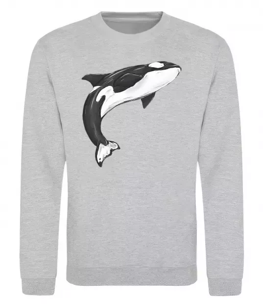 Свитшот Косатка малюнок Серый меланж фото