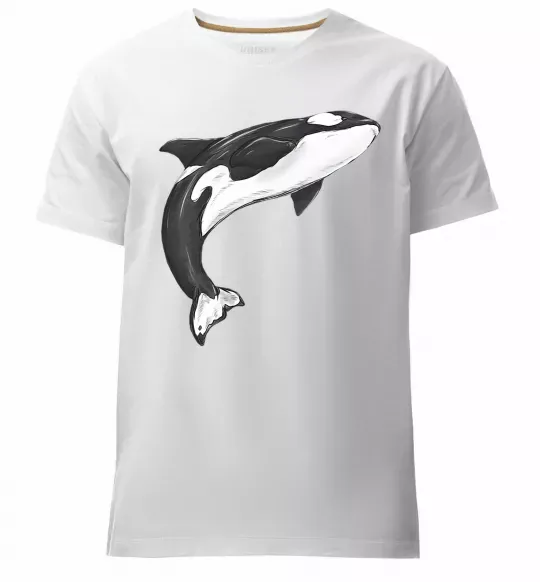 Чоловіча преміум футболка Косатка малюнок Білий фото