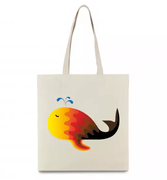 Еко-сумка Кит градієнт помаранчевий Бежевий фото