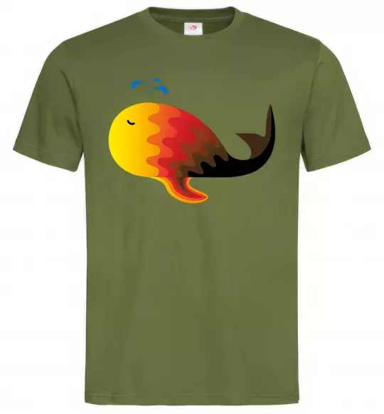 Чоловіча футболка Кит градієнт помаранчевий Оливковий фото