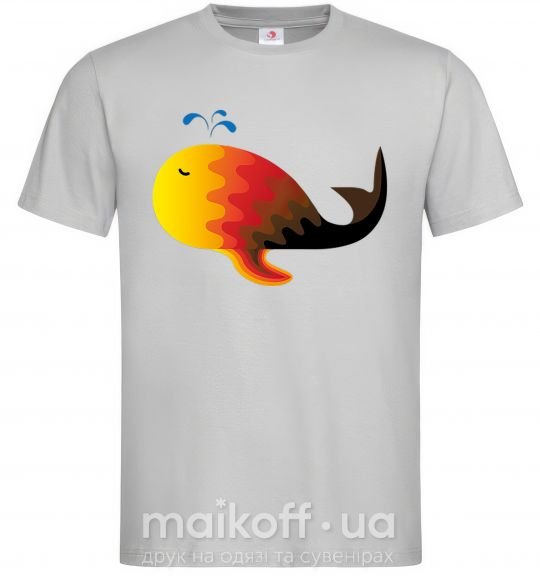 Мужская футболка Кит градиент оранжевый Серый фото