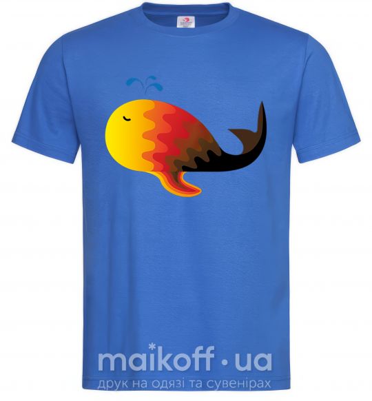 Мужская футболка Кит градиент оранжевый Ярко-синий фото